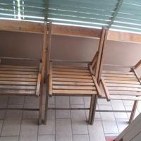 Gruppo di 3 sedie pieghevoli in legno(tot. E 17)