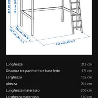 Soppalco bianco Stosa + materasso 