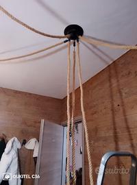 Lampadario vintage industriale in corda – stile ru