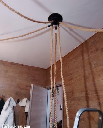 Lampadario vintage industriale in corda – stile ru