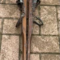 Antichi sci in legno con attacco Kandahar