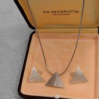 Collana e Orecchini con ciondoli triangolari 
