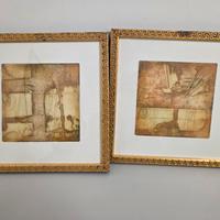 Coppia di quadri decorativi Astratto/Vintage