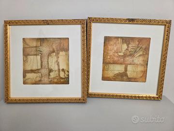 Coppia di quadri decorativi Astratto/Vintage