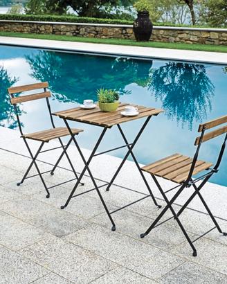 Set bistrò tavolino + 2 sedie locali giardino