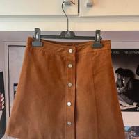 Gonna scamosciata marrone