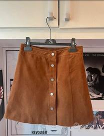 Gonna scamosciata marrone