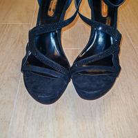 Sandali con plateau neri, misura 37, tacco 12 cm