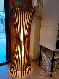  Lampada da terra in bambù - Vintage