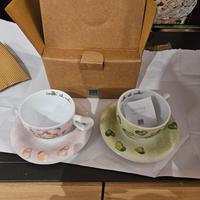 Set tazze thun,da cappuccino rosa e verde