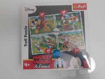 Trefl - Puzzle 4 in 1 - Disney Che Gioca Nel Parco