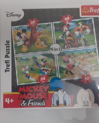 Trefl - Puzzle 4 in 1 - Disney Che Gioca Nel Parco