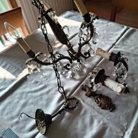 Lampadario e 2 appliques italiane vintage