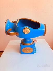 Vaso/ trofeo decorativo blu e oro
