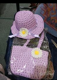 set cappellino e borsetta bimba 