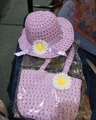 set cappellino e borsetta bimba 