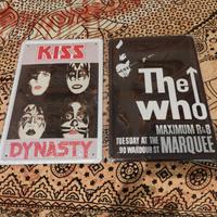 Set 5 Targhe Metallo Rock/Metal - Kiss, Ac/Dc