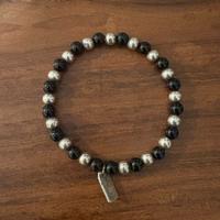 Bracciale tipo gerba argento e onice