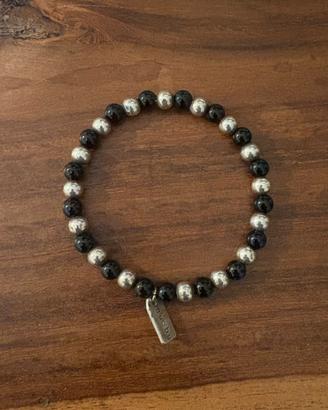 Bracciale tipo gerba argento e onice
