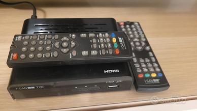 Decoder digitale iCan T20 DvbT2 + 2 telecomandi