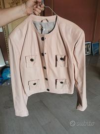 giacca rosa  pelle Conbipel tg 44