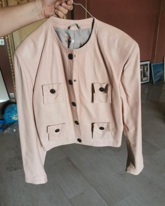 giacca rosa  pelle Conbipel tg 44