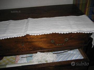 Antico centro/tappeto da altare con trina