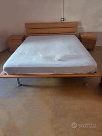 LETTO MATRIMONIALE RETE MATERASSO COMODINI