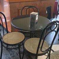 7 x Tavolo marmo con base di ferro + 12 sedie