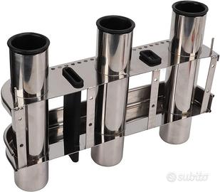 Portacanna da Pesca 3 Tubi in Alluminio Acciaio