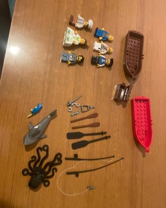 Lego mini figure pirati barche animali e varie