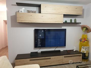 Mobile parete TV rovere e antracite