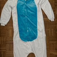Tutone-pigiama unicorno bia./azz. tg.L alt.170 cm.
