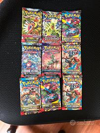 Lotto 9 pack carte pokemon