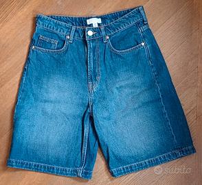 Bermuda di jeans a vita alta taglia 38