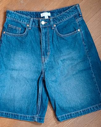 Bermuda di jeans a vita alta taglia 38
