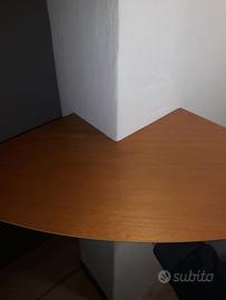 Mensola angolare tonda maxi in legno - lati cm 64