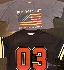 2 T-SHIRT H&M SUPER anni 8/10-altezza 134/140 cm