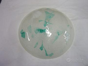 Plafoniera in vetro e abajour ceramica