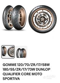 Coppia di gomme moto "Dunlop qualifier core" 