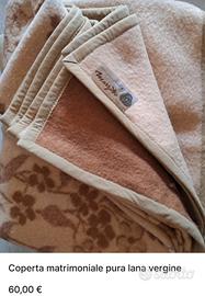coperta matrimoniale pura lana vergine Marzotto