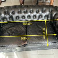 Divano in pelle nera