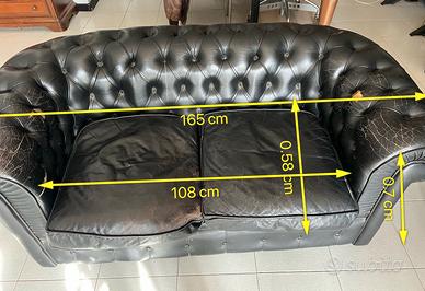 Divano in pelle nera