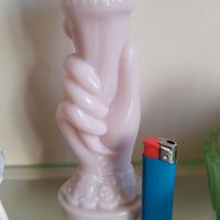 Vaso vintage rosa in vetro opalino anni 60