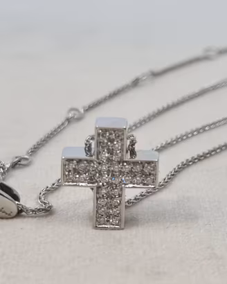 Catena Salvini Croce Diamanti 0,20 ct  in Oro 18 k