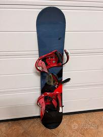 Snowboard Crazy Creek 120 cm e Attacchi Burton