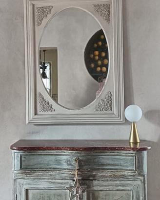 Specchio in legno bianco shabby chic