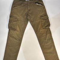 Pantaloni cargo cachi leggero aderente Taglia 50