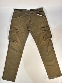 Pantaloni cargo cachi leggero aderente Taglia 50