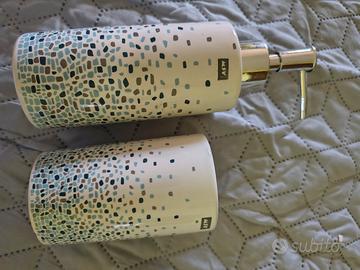 set bagno ceramica e metallo 